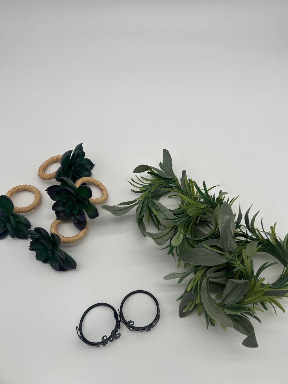 Hobby Lobby Napkin Ring Holder Lot of 10 2 Sets of 4 Botanical Succulent